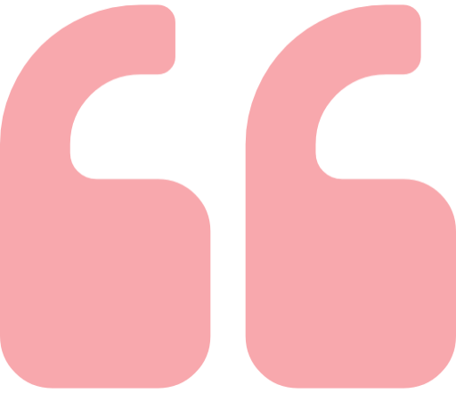 Pink quotation marks on black background
